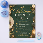 Weihnachts-Dinnerparty-Flugblatt Flyer (Einzeln)