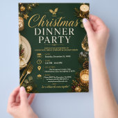 Weihnachts-Dinnerparty-Flugblatt Flyer (Hand)