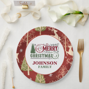 Weihnachts-Dinnerparty-Papierplatten Pappteller