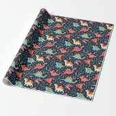 Weihnachts Dinosaur Wrapping Paper Roll Geschenkpapier (Ungerollt)