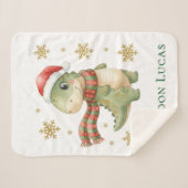 Weihnachts-Dinosaurier-Baby-Shower-Geschenk Klein Sherpadecke (Vorderseite (Horizontal))