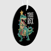 Weihnachts-Dinosaurier-Baum Rex Pyjama Xmas Lichte Ornament (Vorderseite)