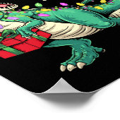 Weihnachts-Dinosaurier-Baum Rex Schlafanzug Männer Poster (Ecke)