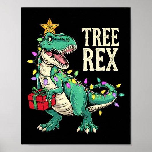 Weihnachts-Dinosaurier-Baum Rex Schlafanzug Männer Poster (Vorne)