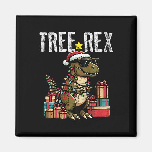 Weihnachts-Dinosaurier-Baum Rex Xmas Trex Kleinkin Magnet (Vorne)