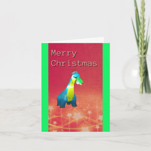 Weihnachts-Dinosaurier gefaltete Grußkarte Karte