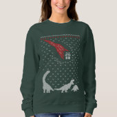Weihnachts Dinosaurier hässlich Pullover Sweatshir (Vorderseite)