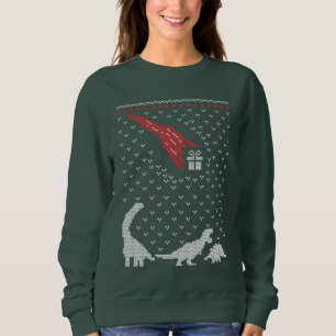 Weihnachts Dinosaurier hässlich Pullover Sweatshir