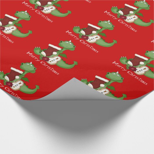 Weihnachts-Dinosaurier Holiday Packpapier (Ecke)
