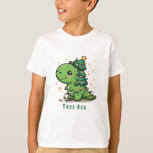 Weihnachts-Dinosaurier-Licht-Party Lustiger Baum R T-Shirt