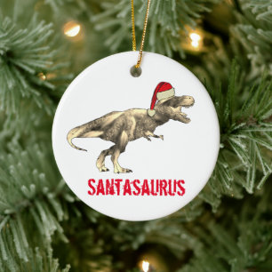 Weihnachts-Dinosaurier Santa Saurus Schrecklicher  Keramik Ornament