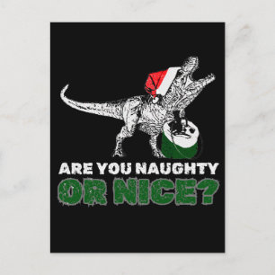 Weihnachts-Dinosaurier-Santa-T-Rex Feiertagspostkarte