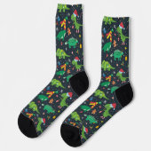 Weihnachts-Dinosaurier Socken (Linkes Detail)