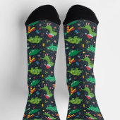 Weihnachts-Dinosaurier Socken (Oben)