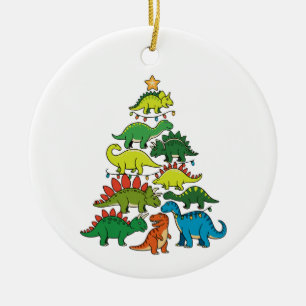 Weihnachts-Dinosaurier T Rex Baum Weihnachtsbeleuc Keramik Ornament