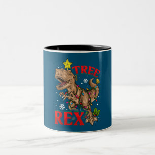 Weihnachts Dinosaurier Tree Rex Lights TRex Xmas G Zweifarbige Tasse