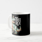 Weihnachts Dinosaurier Tree T Rex Xmas Lights Holi Kaffeetasse (Vorderseite Links)
