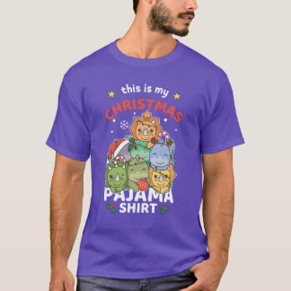 Weihnachts-Dinosaurier Weihnachts-Pyjamas Junge T-Shirt