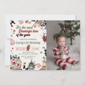 Weihnachts-Disco-Ball Onederday-Foto Einladung (Vorderseite)