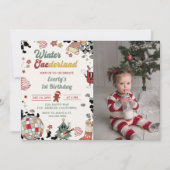 Weihnachts Diskothek Ball Winter Onederland Geburt Einladung (Vorderseite)