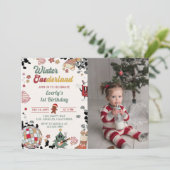 Weihnachts Diskothek Ball Winter Onederland Geburt Einladung (Stehend Vorderseite)