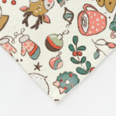Weihnachts-Ditsy-Doodle  Fleecedecke (Ecke)