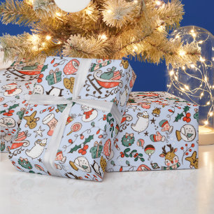 Weihnachts-Ditsy-Doodle Geschenkpapier