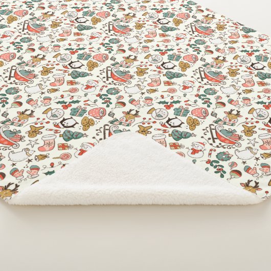 Weihnachts-Ditsy-Doodle  Sherpadecke (3/4)