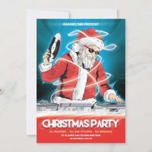 Weihnachts-DJ-Musik-Party Einladung (Vorderseite)