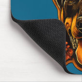 Weihnachts-Dobermann-Hund mit Santa-Hut Lebkuchen Mousepad (Ecke)