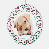 Weihnachts-DOG-MAMA Personalisiertes Niedliches Ha Keramik Ornament (Links)