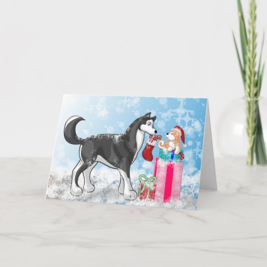 Weihnachts-Doggies! Feiertagskarte (Vorderseite)