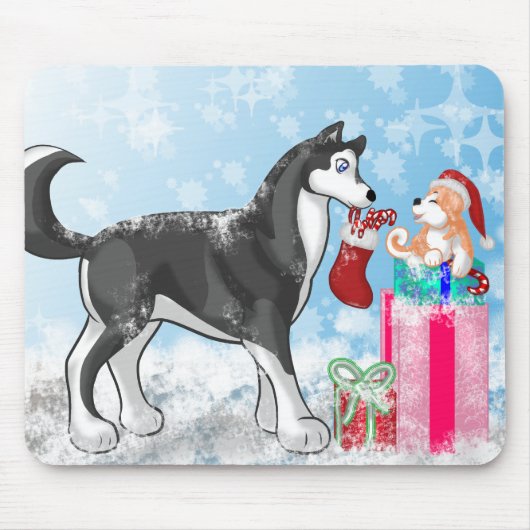 Weihnachts-Doggies! Mousepad (Vorne)