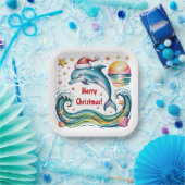 Weihnachts-Dolphin im Paradies Pappteller (Party)