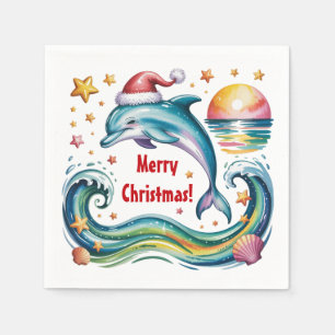 Weihnachts-Dolphin im Paradies Serviette