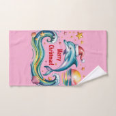 Weihnachts-Dolphin im tropischen Paradies Badhandtuch Set (Handtuch)