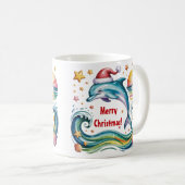 Weihnachts-Dolphin im tropischen Paradies Kaffeetasse (VorderseiteRechts)