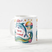 Weihnachts-Dolphin im tropischen Paradies Kaffeetasse (Vorderseite Links)