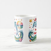 Weihnachts-Dolphin im tropischen Paradies Kaffeetasse (Mittel)