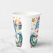 Weihnachts-Dolphin im tropischen Paradies Pappbecher (Links)