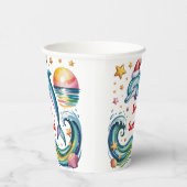 Weihnachts-Dolphin im tropischen Paradies Pappbecher (Rechts)