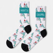 Weihnachts-Dolphin-Meer Personalisierter Name Socken (Linkes Detail)