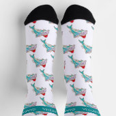 Weihnachts-Dolphin-Meer Personalisierter Name Socken (Oben)