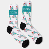 Weihnachts-Dolphin-Meer Personalisierter Name Socken (Rechts)