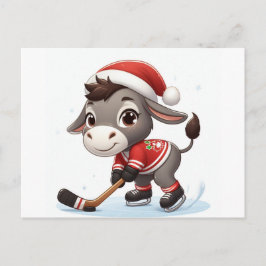 Weihnachts-Donkey-Hockey Postkarte
