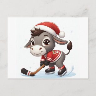 Weihnachts-Donkey-Hockey Postkarte