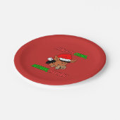 Weihnachts-Donkey-Urlaub Pappteller (Schrägansicht)