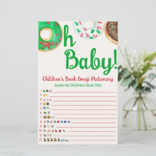 Weihnachts-Donut-Baby-Dusche Vorhersagen Spiel (Stehend Vorderseite)