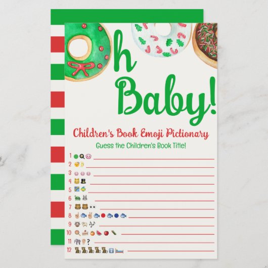 Weihnachts-Donut-Baby-Dusche Vorhersagen Spiel (Vorne/Hinten)