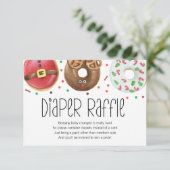 Weihnachts Donut Diaper Raffekarte Dankeskarte (Stehend Vorderseite)
